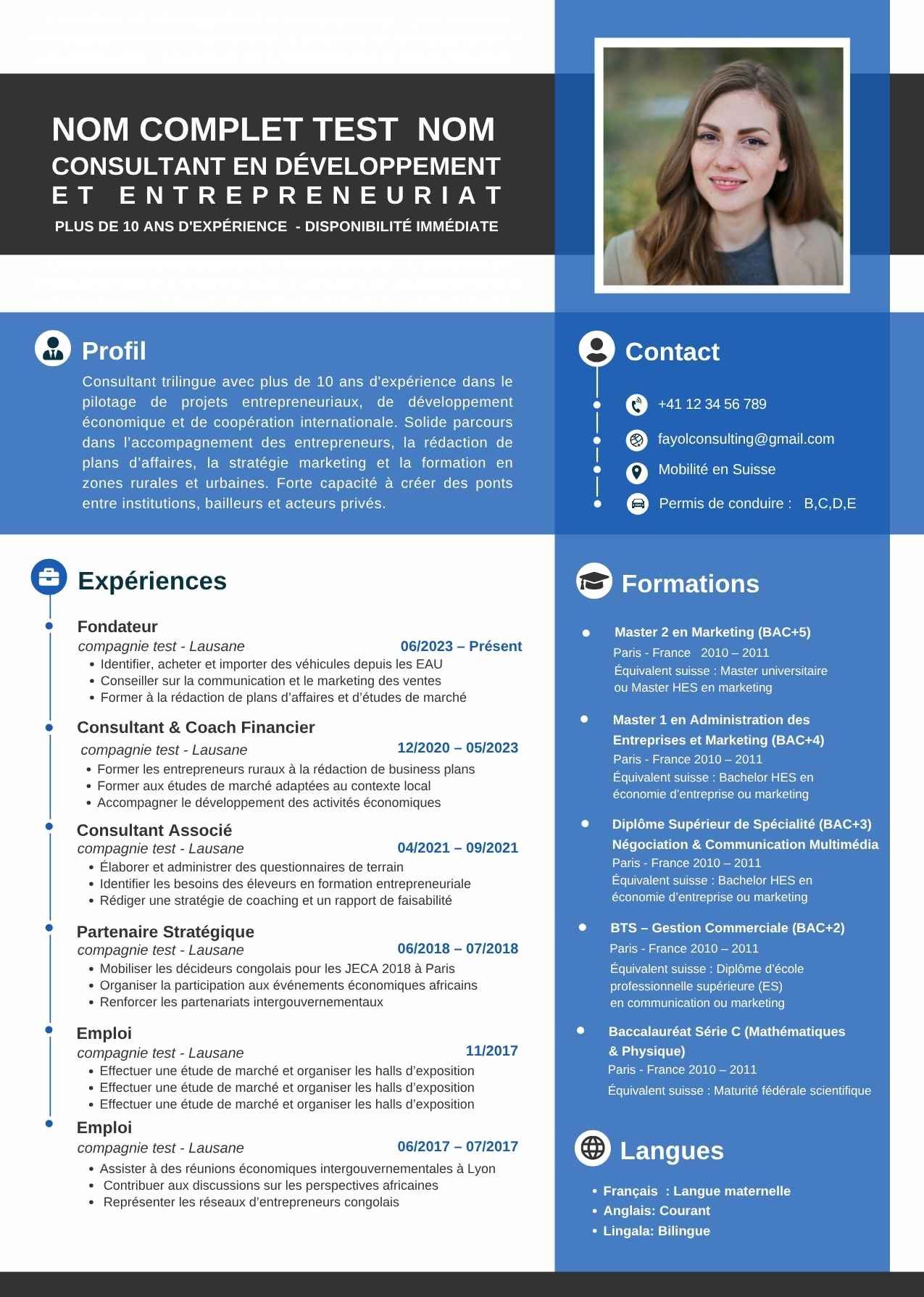 Optimiser CV hôte d’accueil dans un restaurant/hôtesse d’accueil dans un restaurant format professionnel Suisse